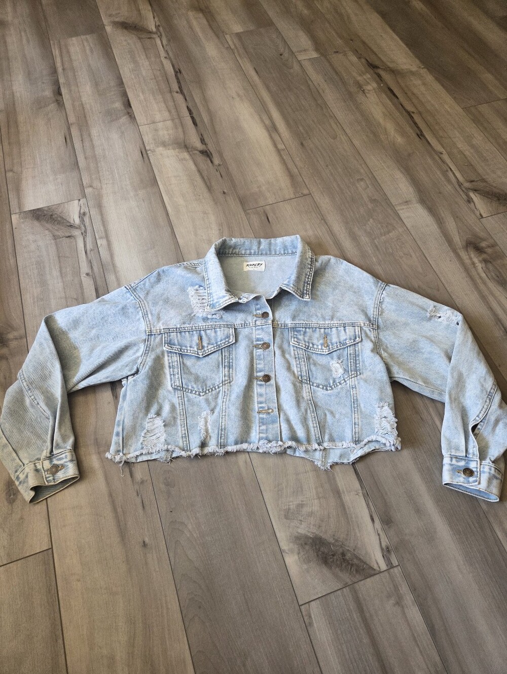 Rivalry Runway Auburn University Distressed Cropped Denim Jacket